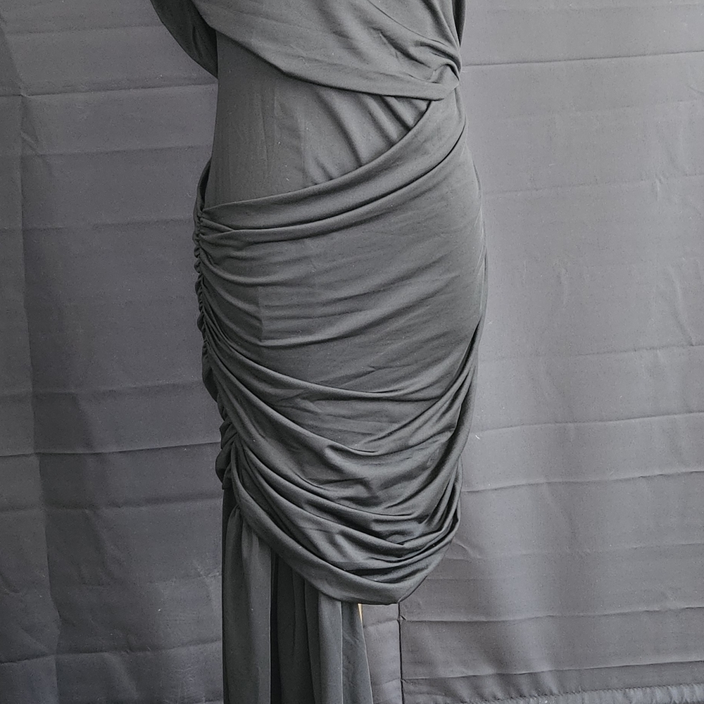Chic Black Ruched Gown